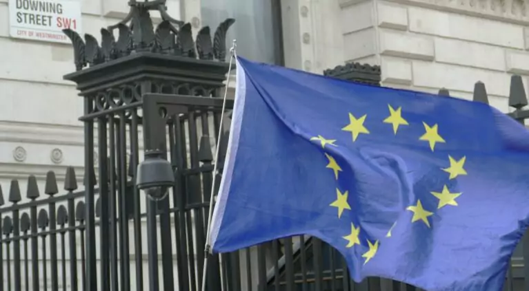 EU flag downing street